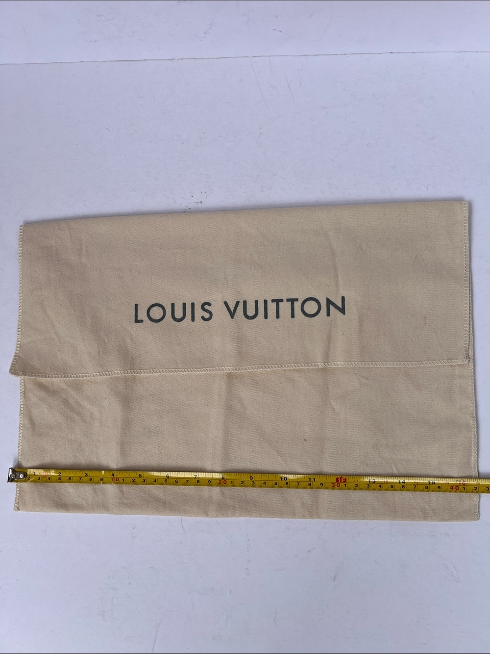 Louis Vuitton Beige Canvas Storage Pouch with Logo